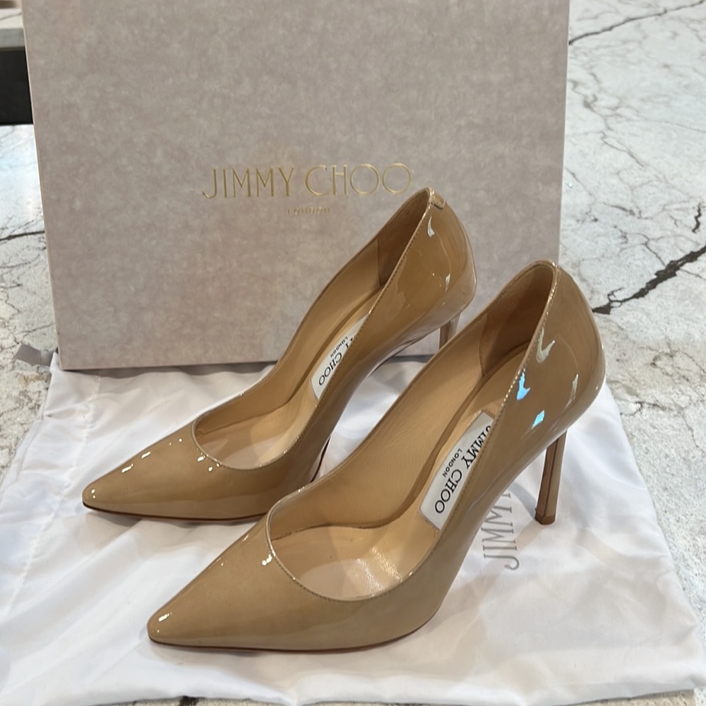 JIMMY CHOO | Romy 100 Heels, Nude, 35.5